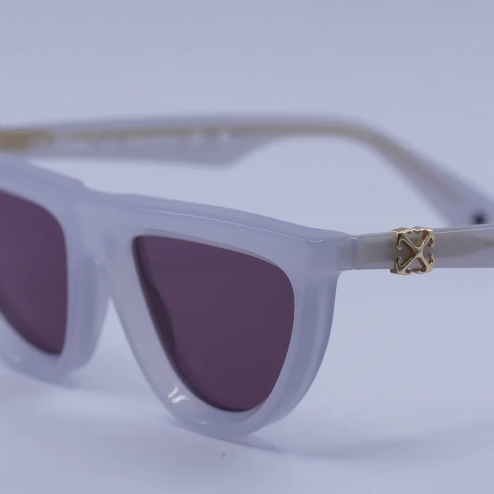 Off-White OERI13V JASPER 0928 Sunglasses Grey Geometric Frame, Burgundy Lenses